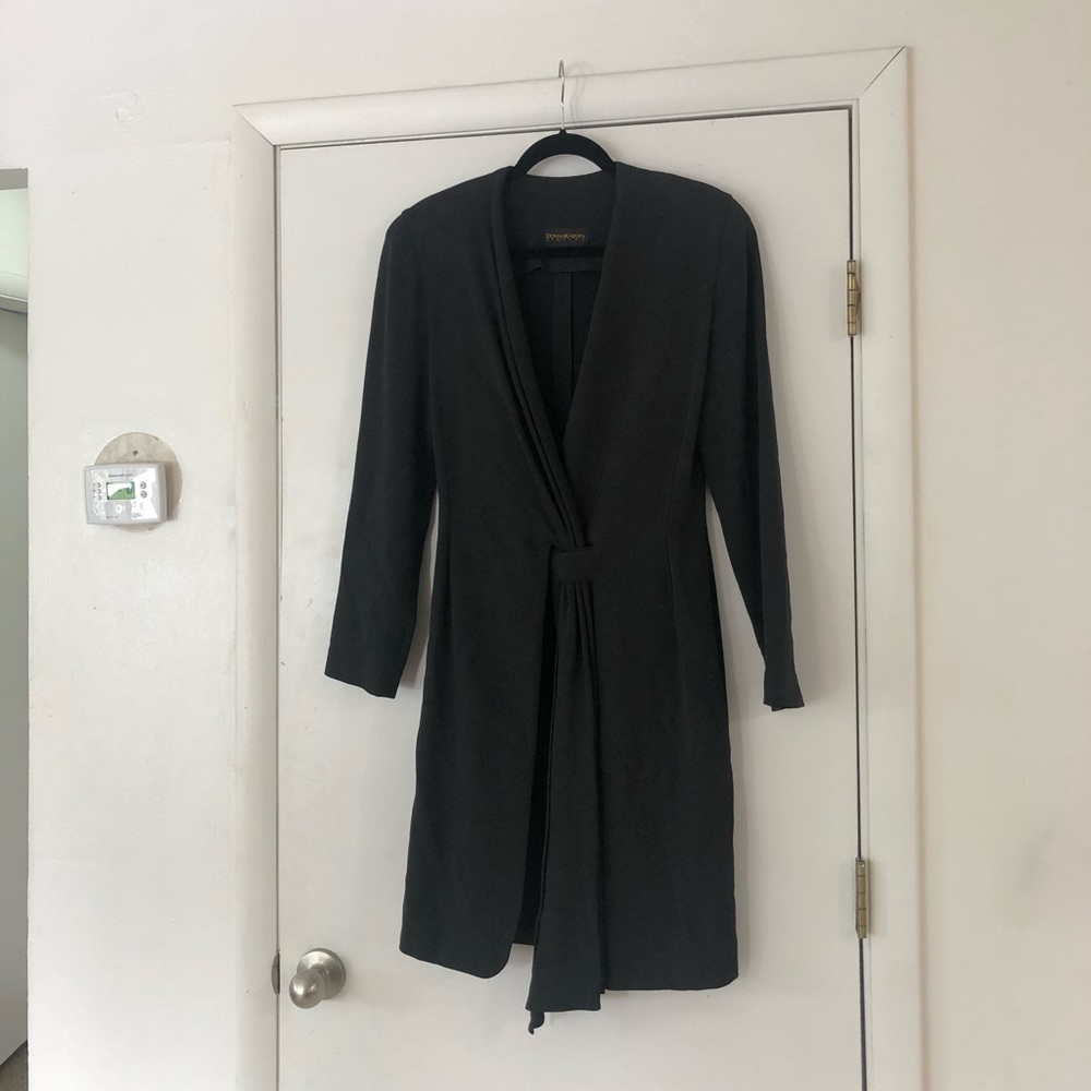 Donna Karan New York black wool coat